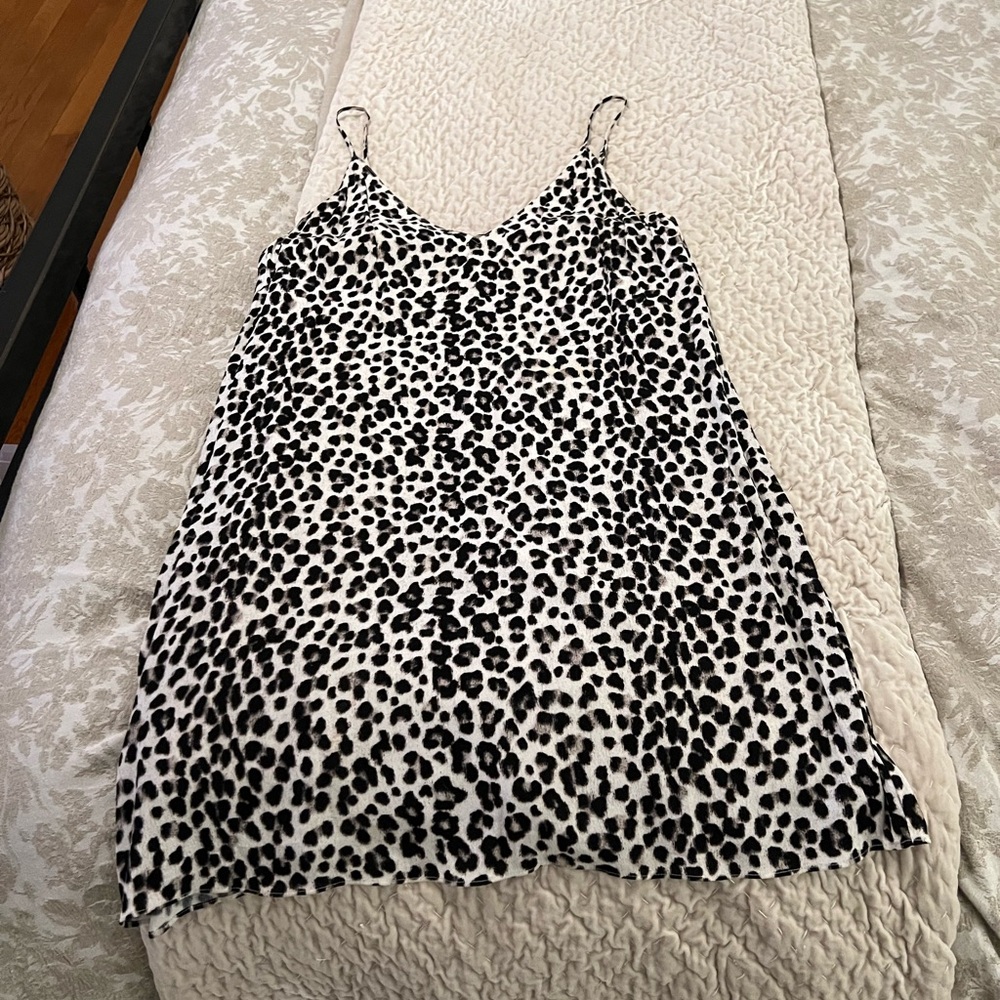 Aritizia white leopard slip dress - size M